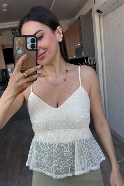 Vanilya Askılı Crop