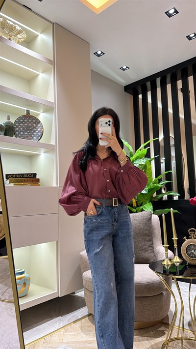 BALON KOL OVERSIZE GÖMLEK MÜRDÜM