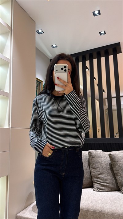 BASIC ÇİZGİLİ BODY LACİVERT