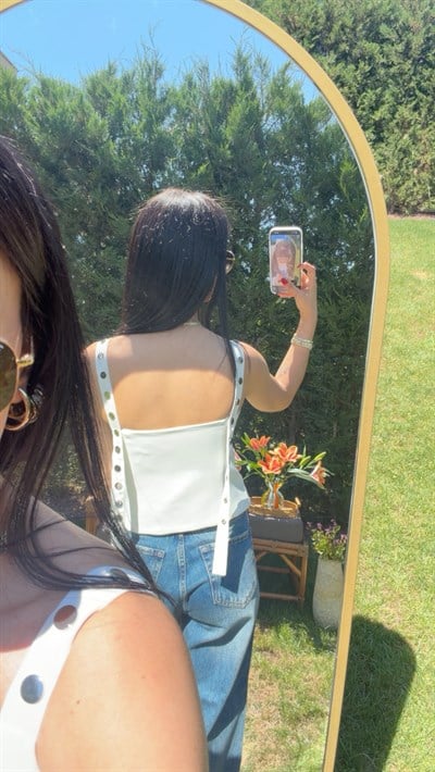 BEYAZ ÇIT ÇIT ASKILI CROP