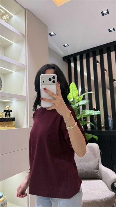 COS YUVARLAK YAKA BORDO TİŞÖRT