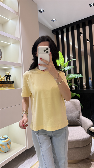 COS YUVARLAK YAKA SARI TİŞÖRT