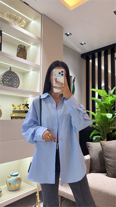 MAVİ OVERSIZE GÖMLEK