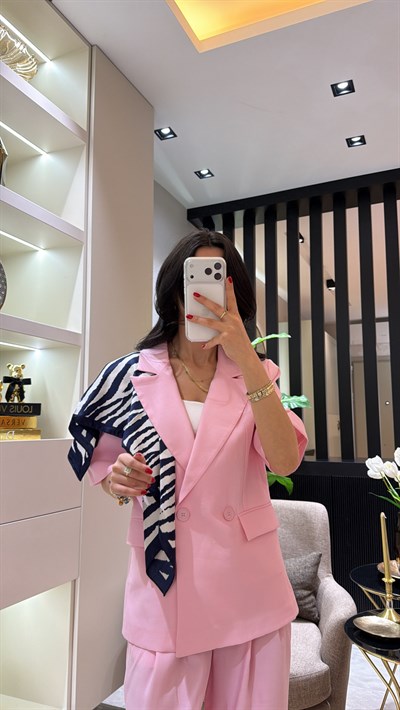 PEMBE KISA KOL CEKET TAKIM