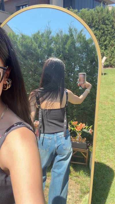 SİYAH ÇIT ÇIT ASKILI CROP