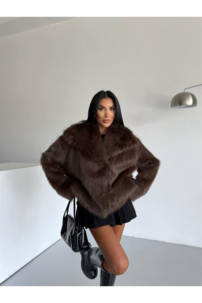 Kadın Çift Çıtçıtlı Cepli Lolita Kürk Mont