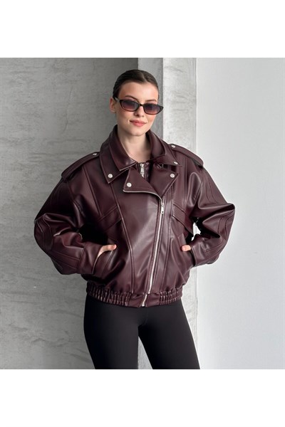 Marka Model Yeni Sezon Beli Lastik Detaylı Deri Ceket