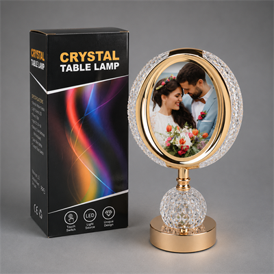 Fotoğraflı Kristal Ledli Masa Lambası - 20x34cm