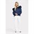 THE CANNES FUR HOOD CARDIGAN - ELECTRIC BLUE