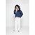 THE CANNES FUR HOOD CARDIGAN - ELECTRIC BLUE
