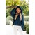 THE CANNES FUR HOOD CARDIGAN - ELECTRIC BLUE
