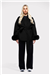 THE CHELSEA FUR CUFF SHORT COAT - BLACK
