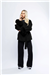 THE CHELSEA FUR CUFF SHORT COAT - BLACK