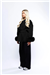 THE CHELSEA FUR CUFF SHORT COAT - BLACK