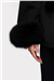 THE CHELSEA FUR CUFF SHORT COAT - BLACK