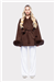THE CHELSEA FUR CUFF SHORT COAT - BROWN