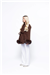 THE CHELSEA FUR CUFF SHORT COAT - BROWN