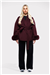 THE CHELSEA FUR CUFF SHORT COAT - BURGUNDY