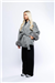 THE CHELSEA FUR CUFF SHORT COAT - GREY