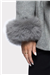THE CHELSEA FUR CUFF SHORT COAT - GREY