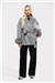 THE CHELSEA FUR CUFF SHORT COAT - GREY