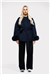 THE CHELSEA FUR CUFF SHORT COAT - NAVY