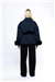 THE CHELSEA FUR CUFF SHORT COAT - NAVY