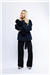 THE CHELSEA FUR CUFF SHORT COAT - NAVY