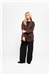 THE COMO FUR CUFF CARDIGAN - BROWN