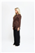 THE COMO FUR CUFF CARDIGAN - BROWN