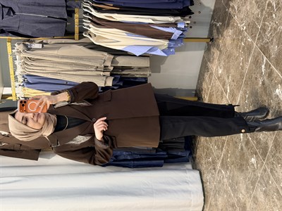 140253 Fularlı Ceket | Kahverengi