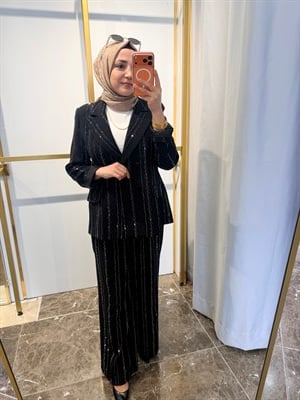 3028 TAŞ DETAYLI PANTOLON CEKET TAKIM