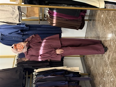 7006 Fermuarlı 2'li Takım | Mürdüm