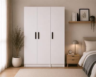 Gani Home SELEN 3 Kapaklı Gardırop M-1  | Modern Elbise Dolabı