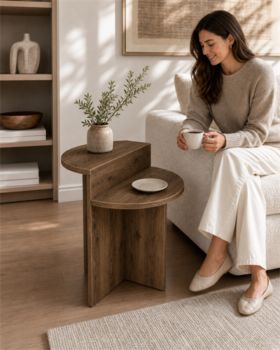 Luna Yan Sehpa Oval Hatlı 