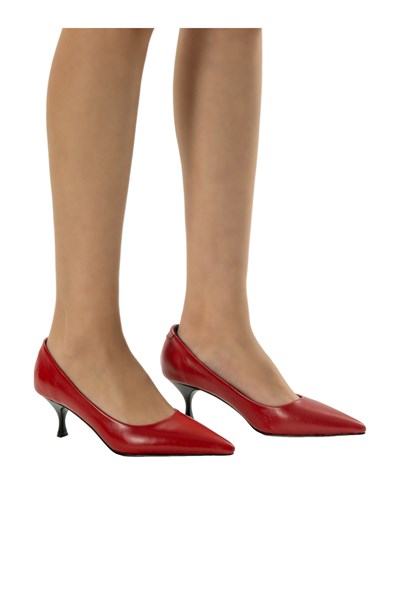 Hakiki Deri Kırmızı Stiletto
