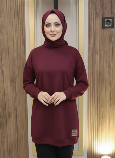 TunikBala GiyimBala GiyimArmalı Yırtmaçlı Tesettür Tunik - B1001-Bordo
