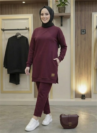 TunikBala GiyimBala GiyimArmalı Yırtmaçlı Tesettür Tunik - B1001-Mürdüm