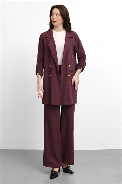 Kadın Modal Ceket Pantolon Rahat Takım