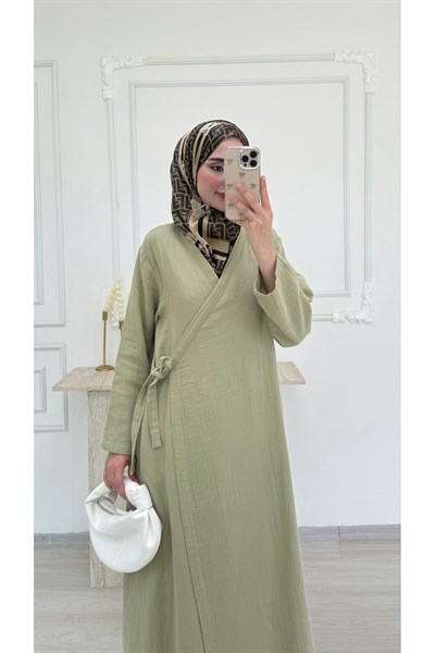 Kadın Muslin Kimono Uzun Pardesü