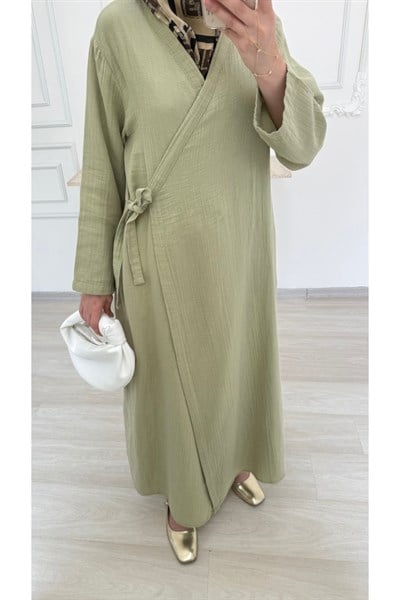 Kadın Muslin Kimono Uzun Pardesü
