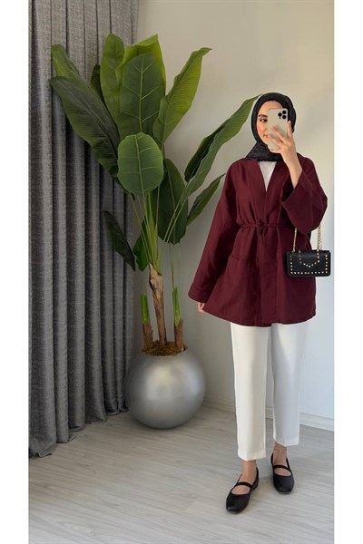 Kadın Oversize Muslin Pamuklu Kimono Midi Tunik