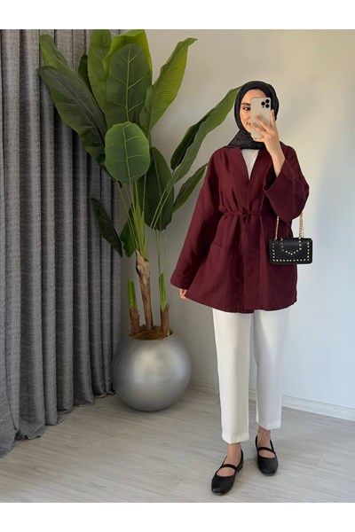 Kadın Oversize Muslin Pamuklu Kimono Midi Tunik