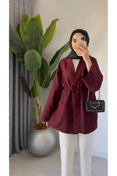 Kadın Oversize Muslin Pamuklu Kimono Midi Tunik