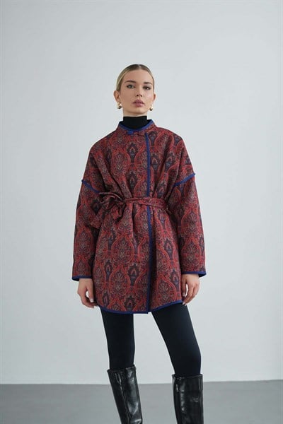 Kadın Yandan Bağlamalı  Tasarım Kimono Ceket