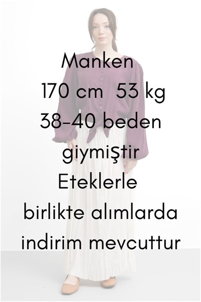 Molly Nelly Kadın Bağlamalı Balon Kol Gömlek