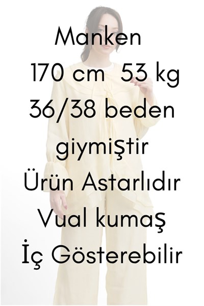 Molly Nelly Kadın Bebe Yaka Astarlı Vual Takım