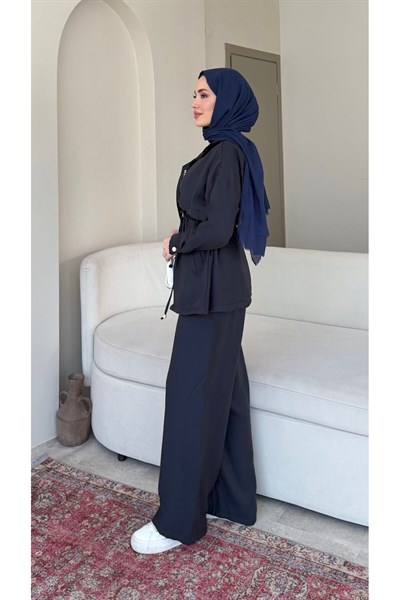 Molly Nelly Kadın Beli Bağcıklı Pantolon Takım