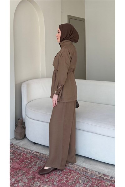 Molly Nelly Kadın Beli Bağcıklı Pantolon Takım
