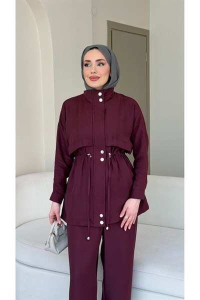 Molly Nelly Kadın Beli Bağcıklı Pantolon Takım